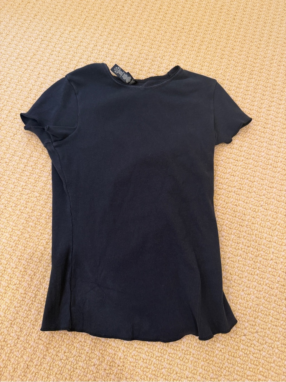 SKIMS Black Short Sleeve Ribbed Tee